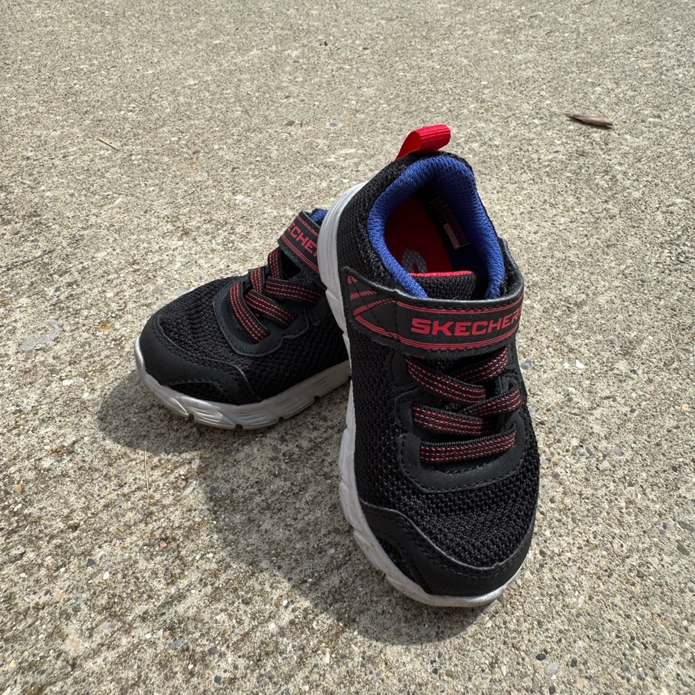 Skechers Kids Black and Red Sneakers